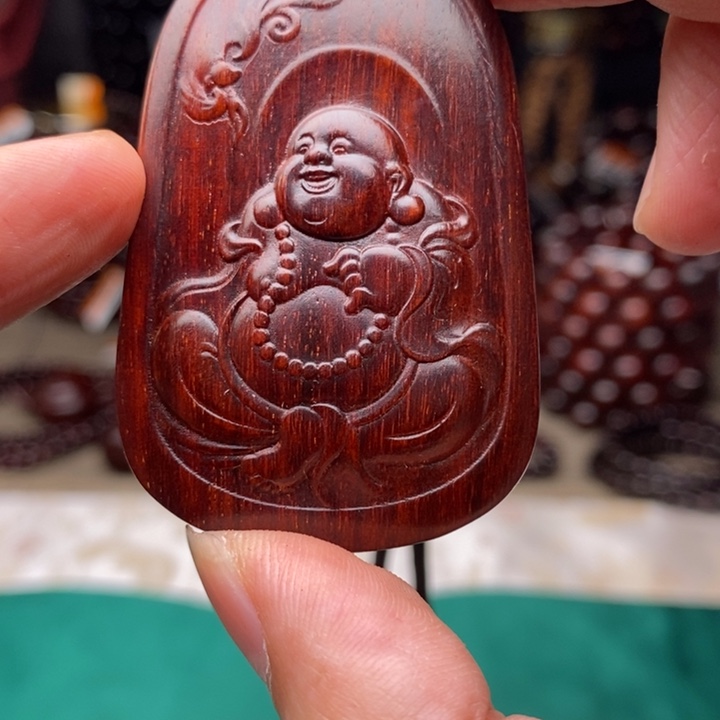 把件小叶紫檀泥料弥勒宝宝佛