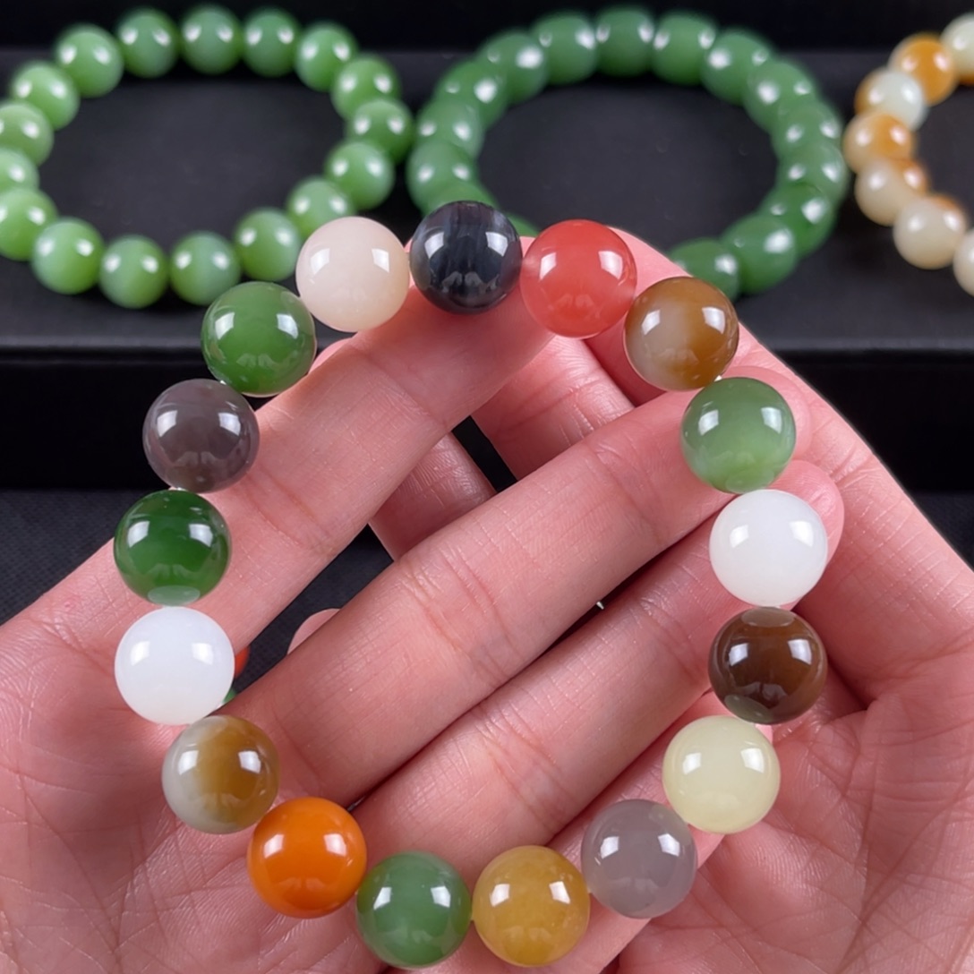 和田玉手串未镶嵌卡12