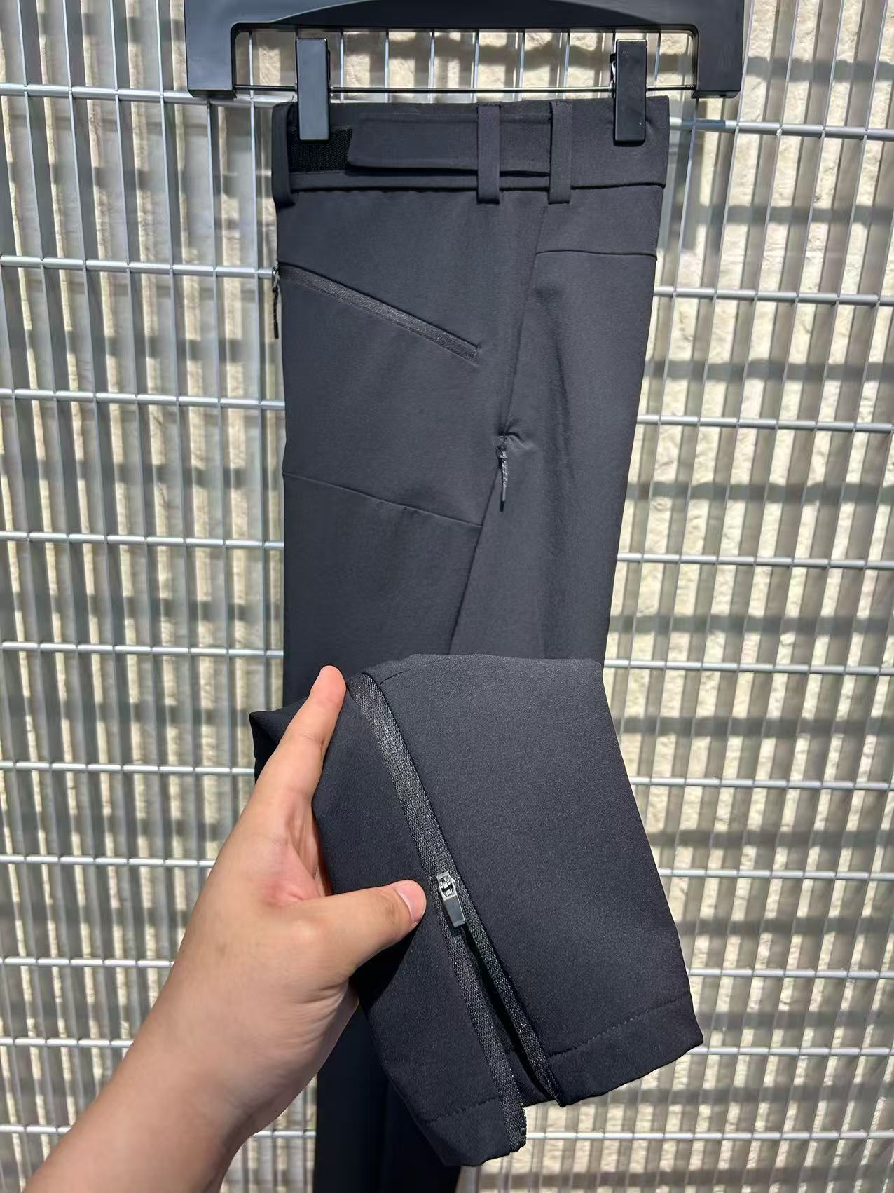 冬季新款男士黑色长裤2300拉链款户外休闲长裤