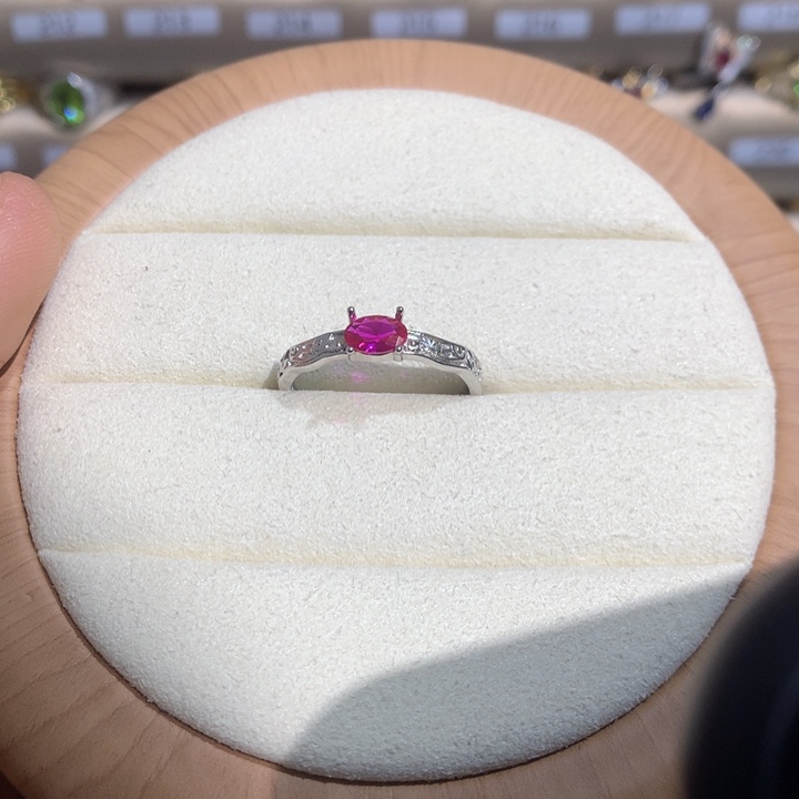 银S925镶嵌戒指水晶