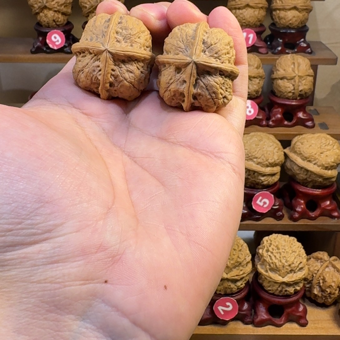 于***灬铁核桃把件骰子四棱正十字