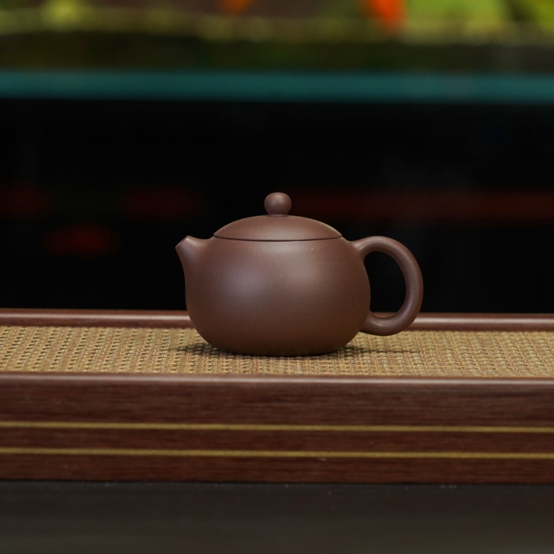 LD紫泥细砂[西施200CC]宜兴黄龙山原矿手工紫砂壶