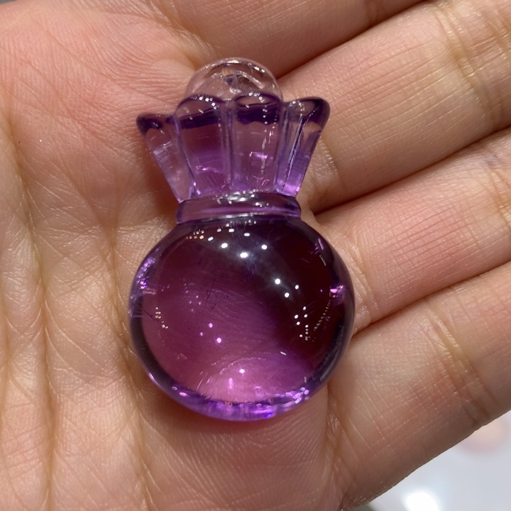 水晶大型摆件（非配饰）未镶嵌高透紫水晶钱袋子