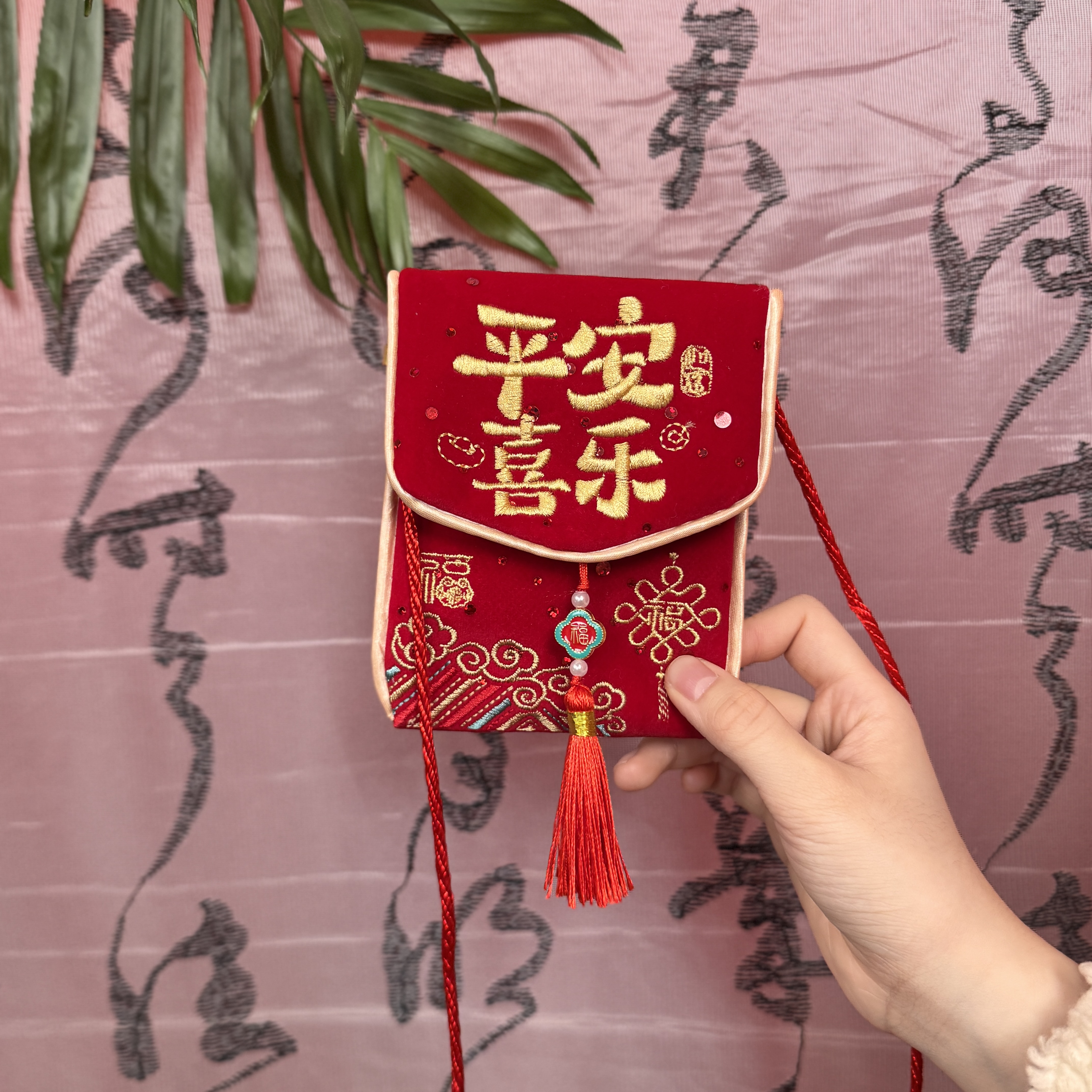 2026款新红包高档布艺百元包春节红包【送挂绳】