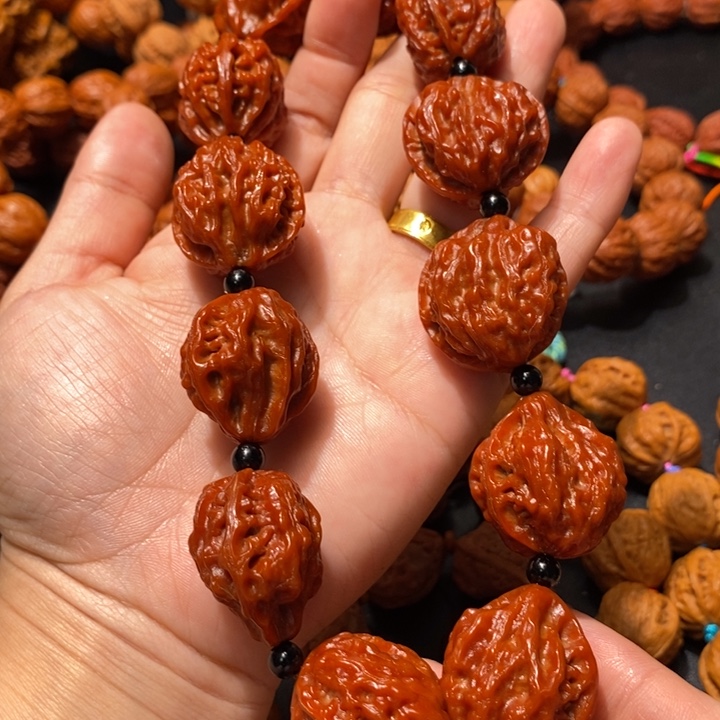 木质树叶核桃手持