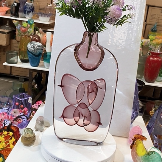 琉璃花瓶高36厘米口径3厘米