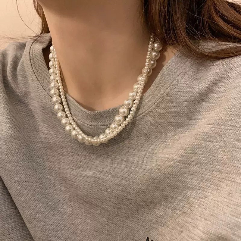 非金属仿珍珠项链 1717百搭法式小众民族风女气质手工