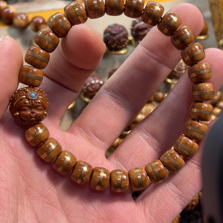 紫金鼠手串一线天带单籽