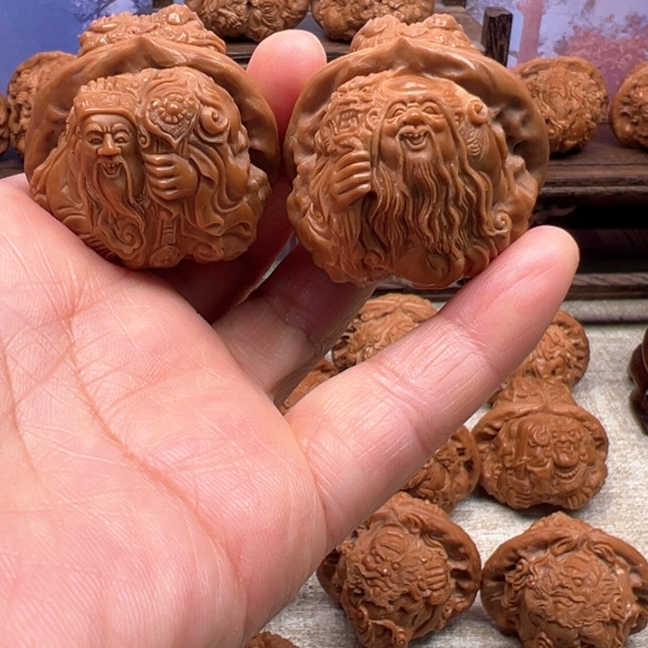 枫***寒把件核桃蛤蟆头财神寿星