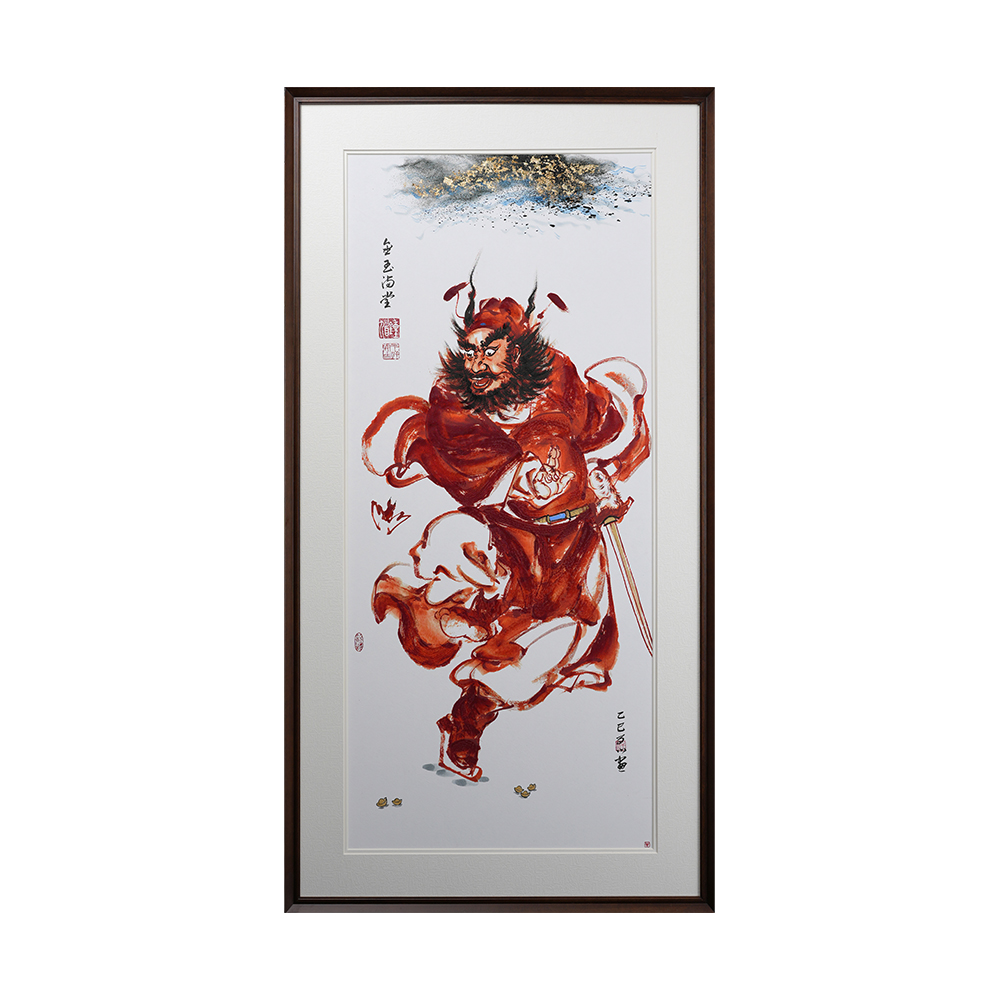 【手工全岩彩画】《金玉满堂》朱砂钟馗画办公室/客厅/书房挂画 壁画