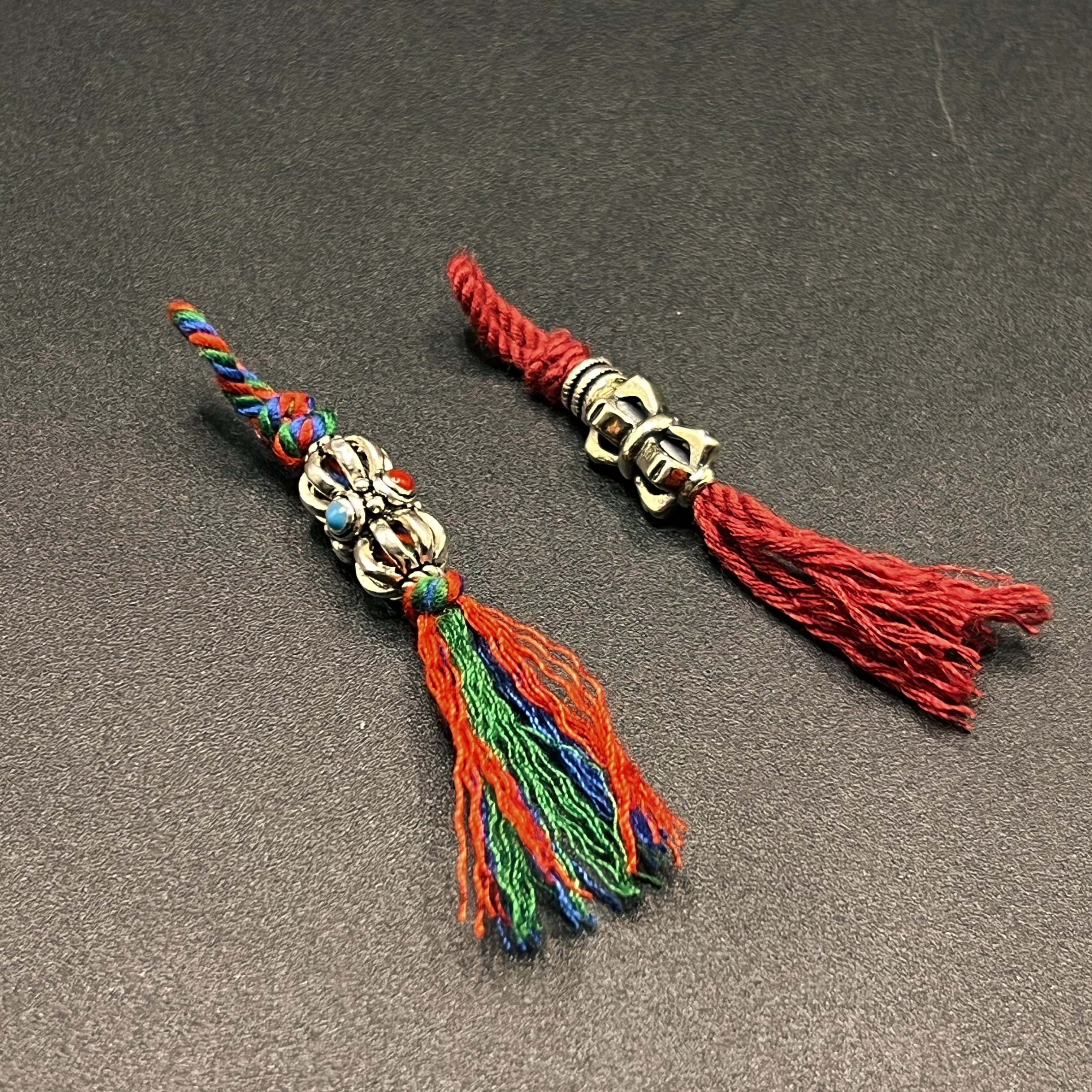 925银银制品  藏式流苏 金刚杵纯银侧挂文玩配饰 可配7-10mm串