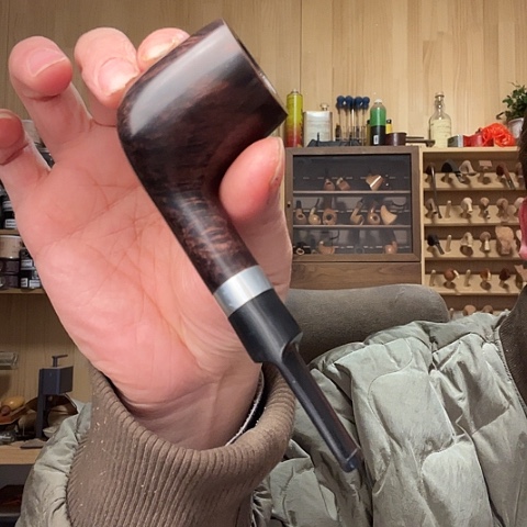 昌化石印石石楠木手工制作烟斗