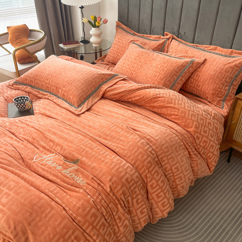 简约A类婴儿绒细腻时尚床笠四件套    可