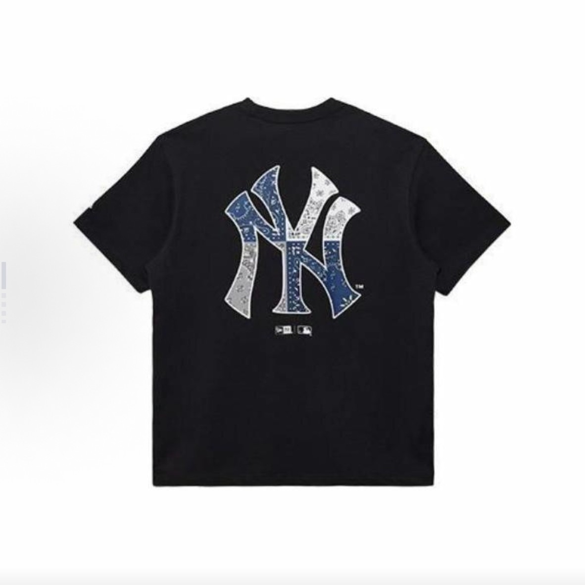 NEW ERAxMLB系列 纽约洋基队腰果花系列短袖T恤 男女同款 黑色
