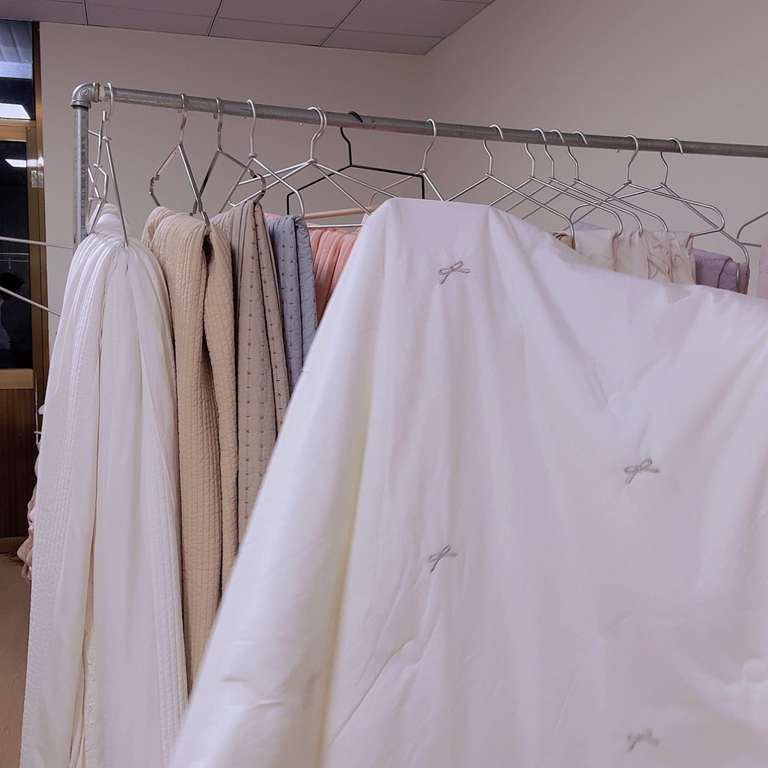 棉蝴蝶结韩国床盖四件套白色