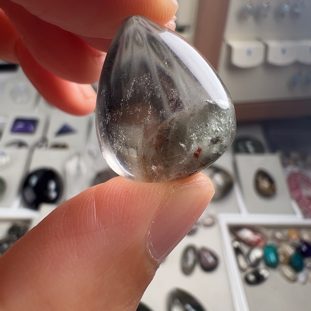 银S925镶嵌水晶颈饰天然幽灵水晶
