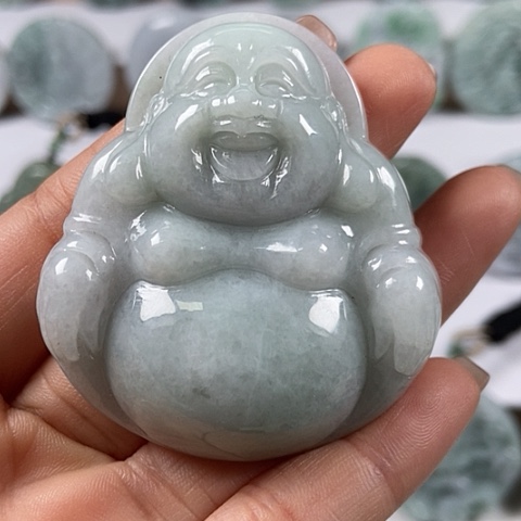 翡翠颈饰未镶嵌大佛有棉线福利