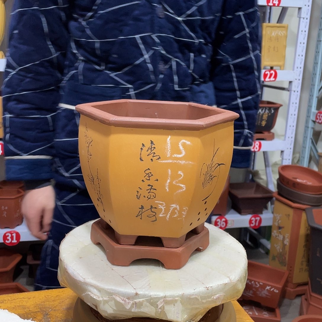 紫砂天心紫砂手工花盆