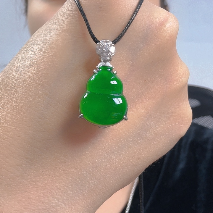 翡翠银S925镶嵌吊坠(不含链)