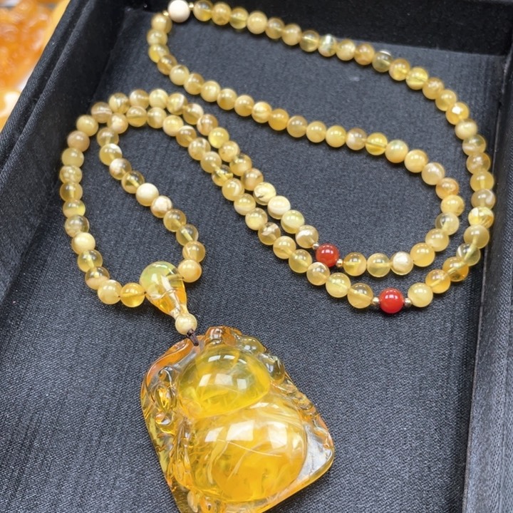 蜜蜡裸石未镶嵌蜜蜡吊坠套装