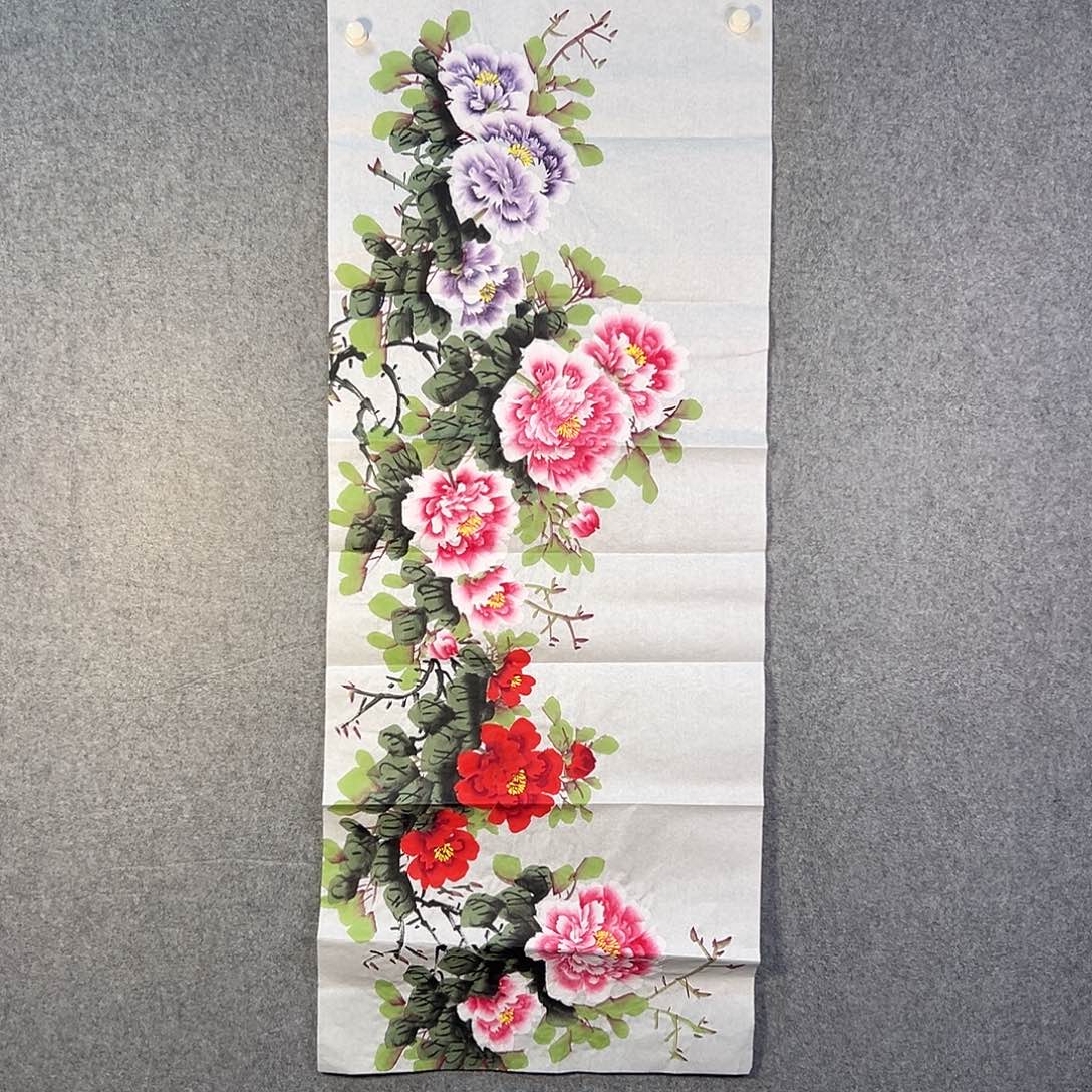 国画862 花鸟在树丛的顶端鸣叫叫声响