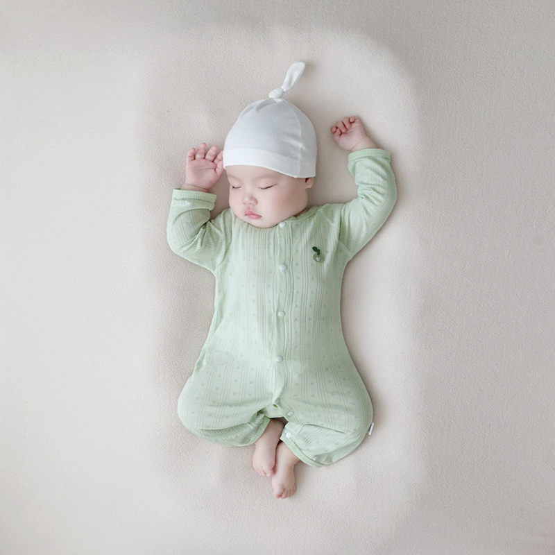 婴丝长袖连体衣幼儿夏季薄款冰爽透气哈衣男女宝宝空调服睡衣