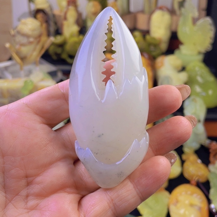 蛇纹石玉手把件未镶嵌