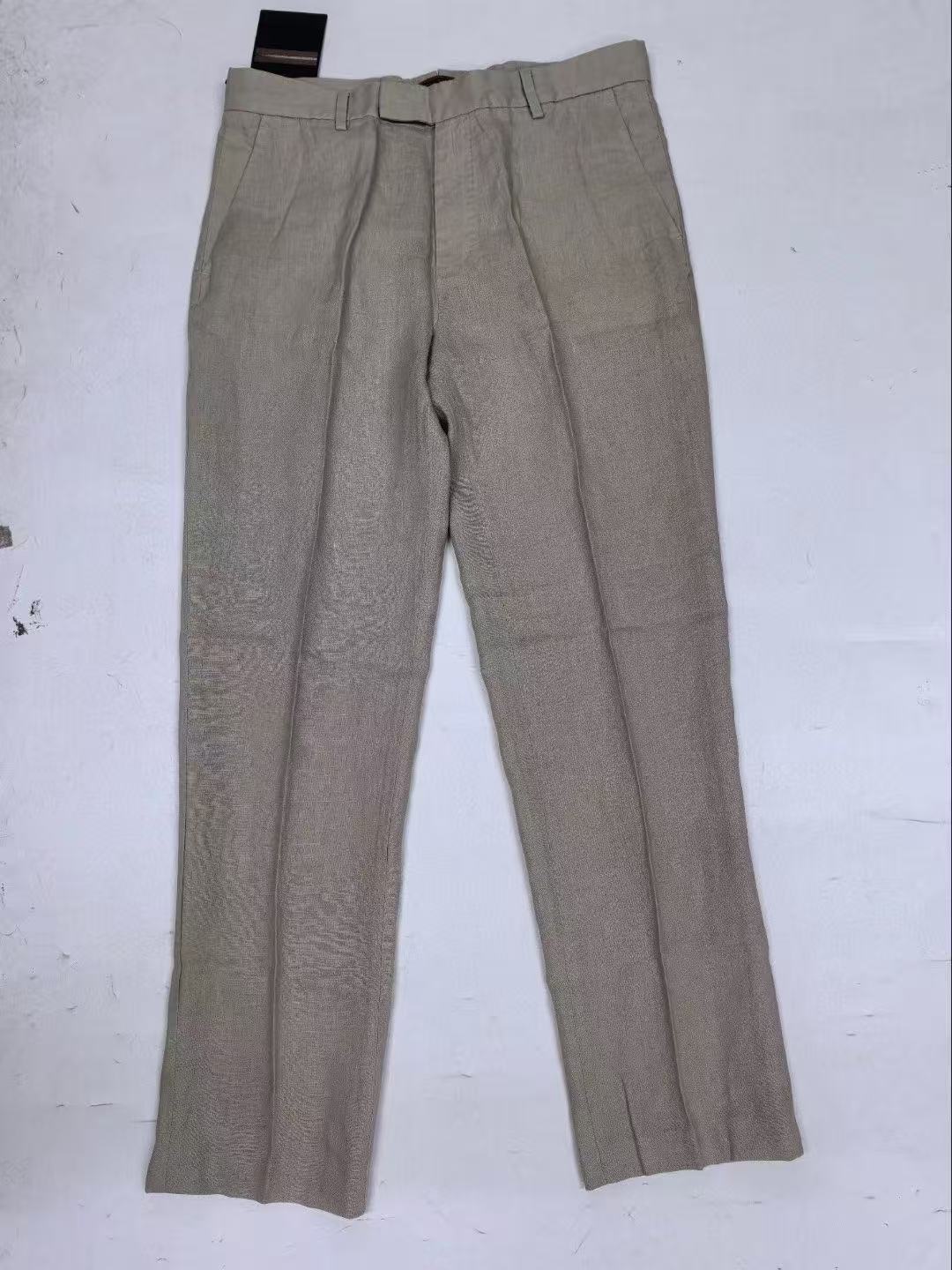 男士夏季轻薄商务亚麻休闲直筒西裤百搭潮流休闲裤