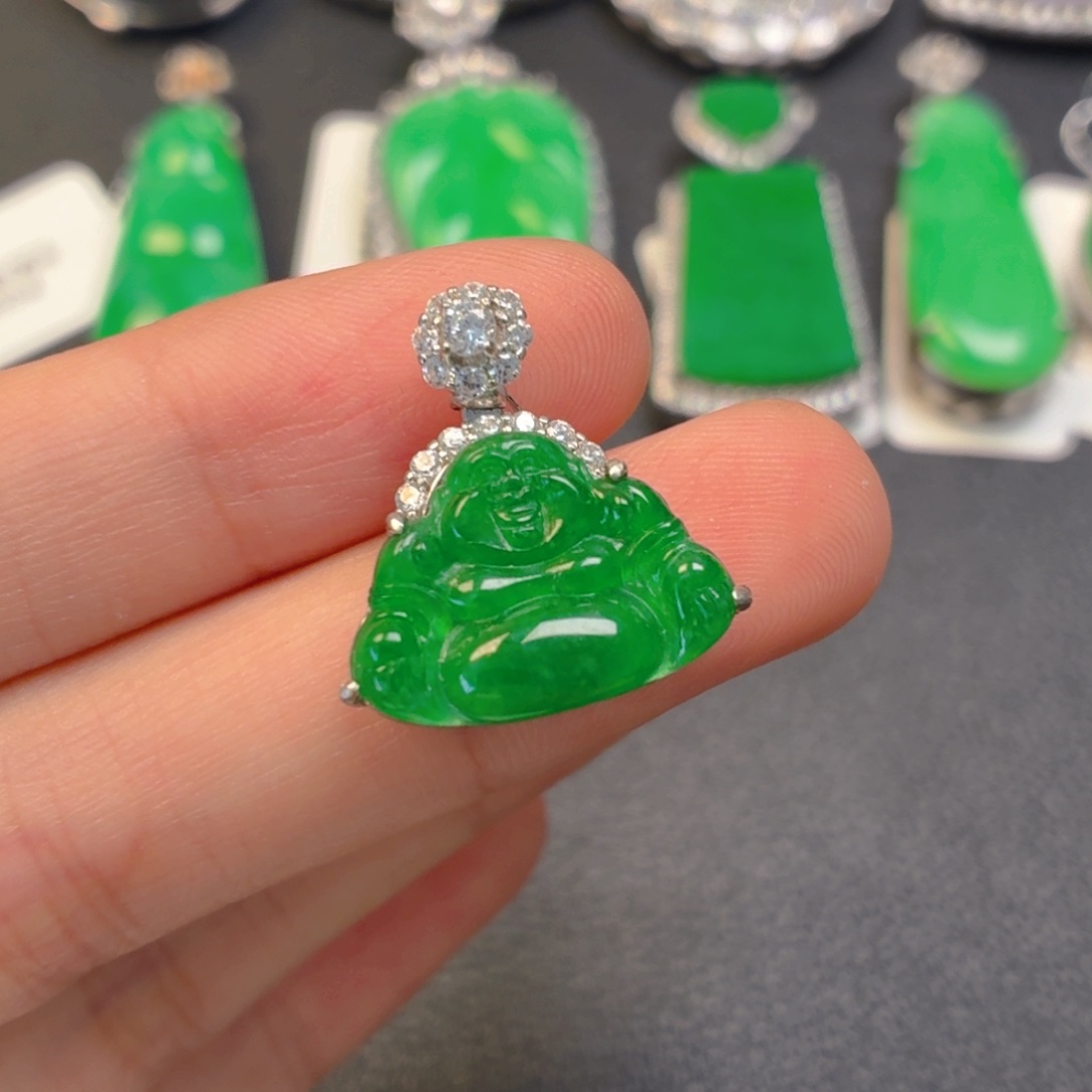 翡翠银S925镶嵌颈饰