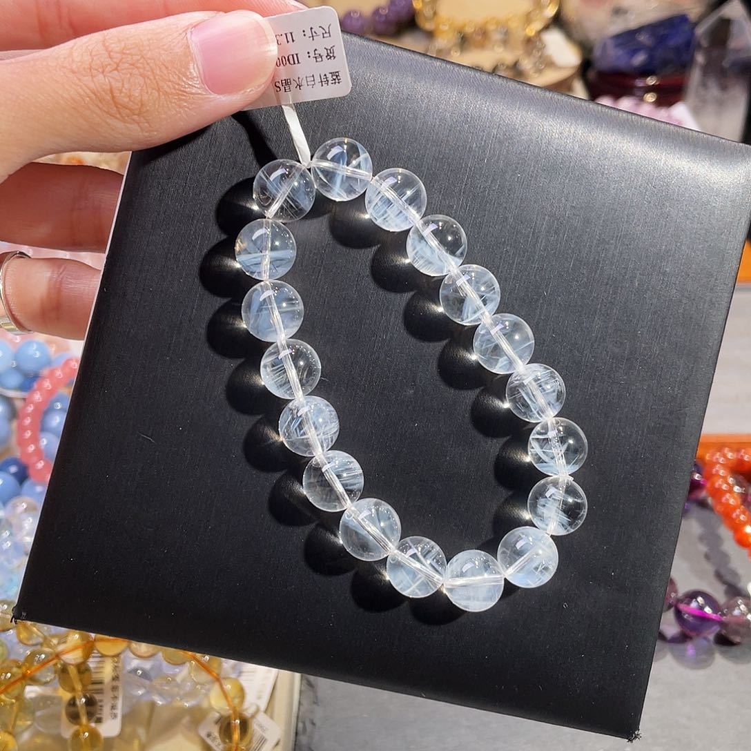 手链未镶嵌水晶蓝针白水晶11.3