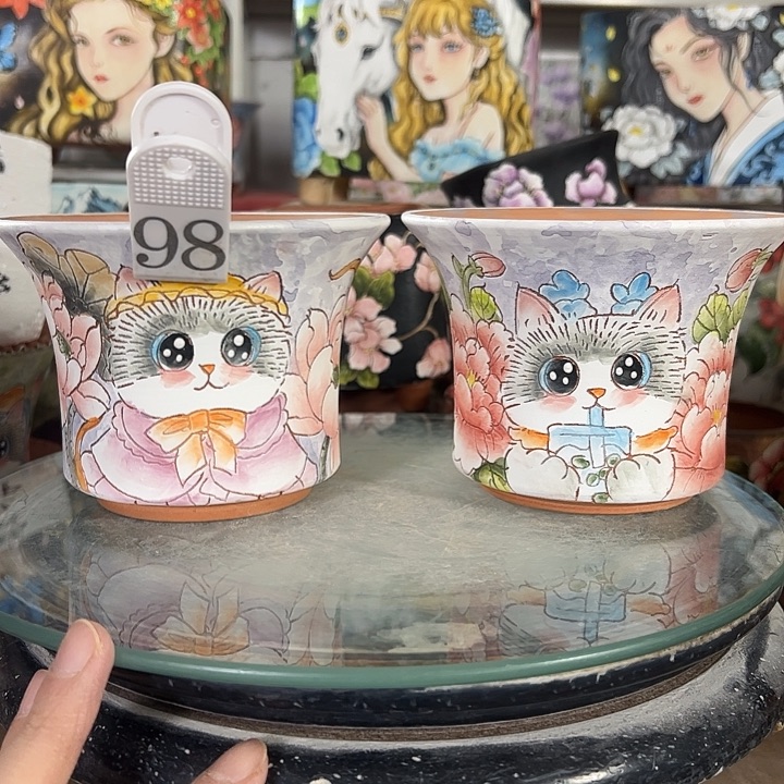 满38包邮 景德镇幸运花盆