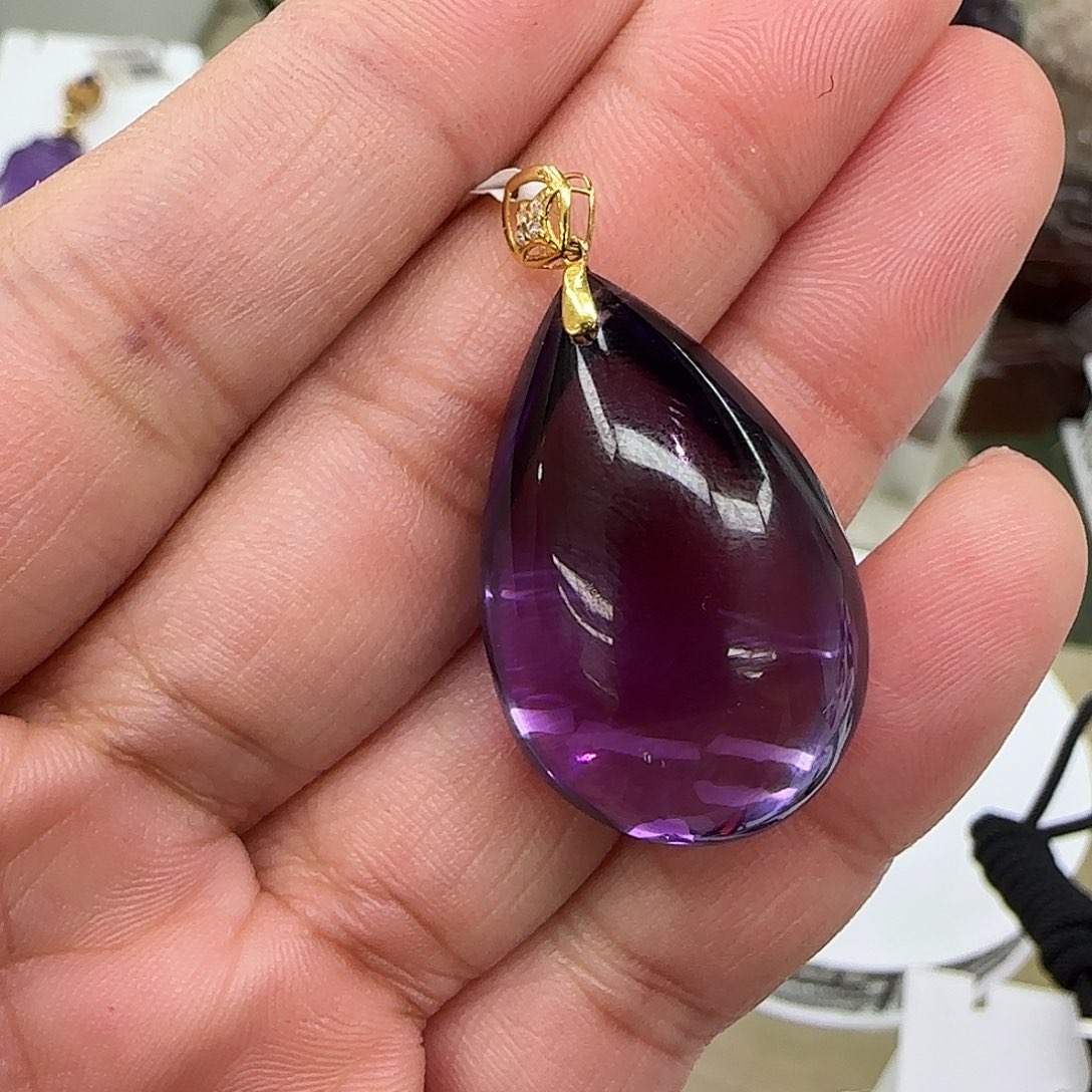 水晶吊坠18K金镶嵌JP37859婷