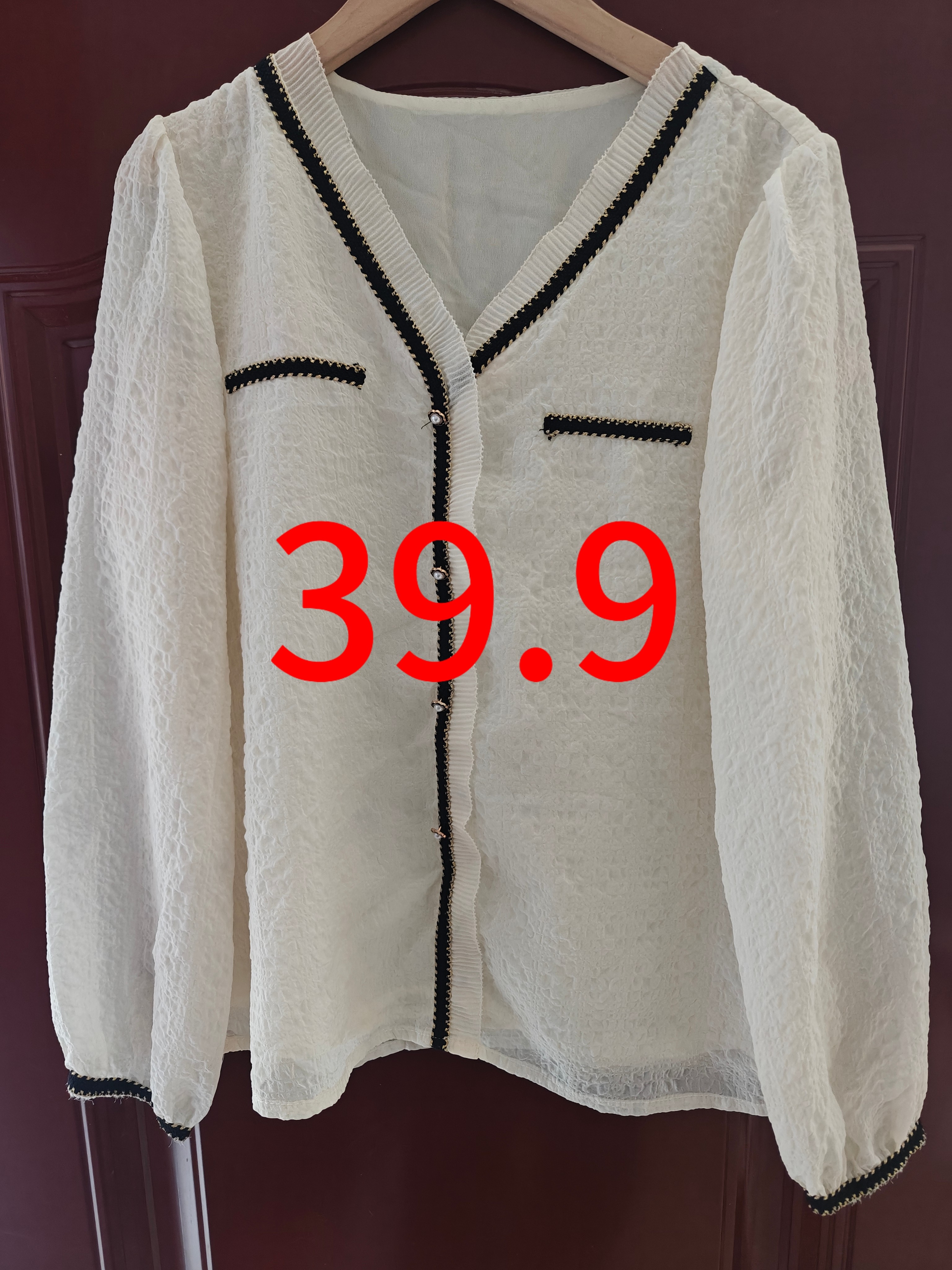 长袖衬衫气质白色