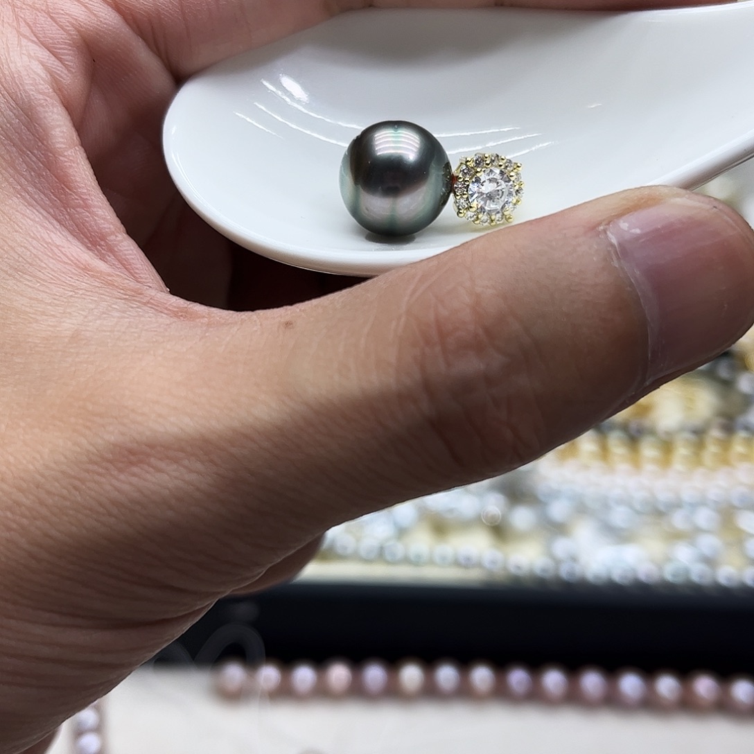 海水珍珠银S925镶嵌颈饰