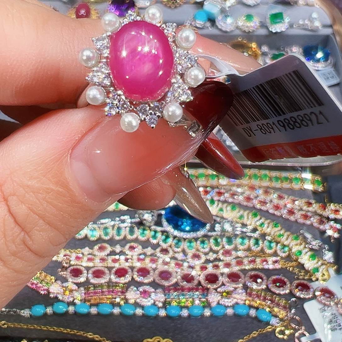 银S925镶嵌红宝石珠宝奇石