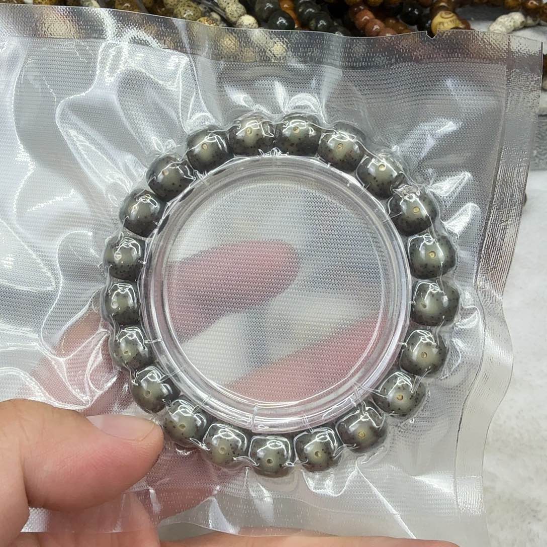 星月菩提手串17殿堂黑冰星月菩提单圈1.1