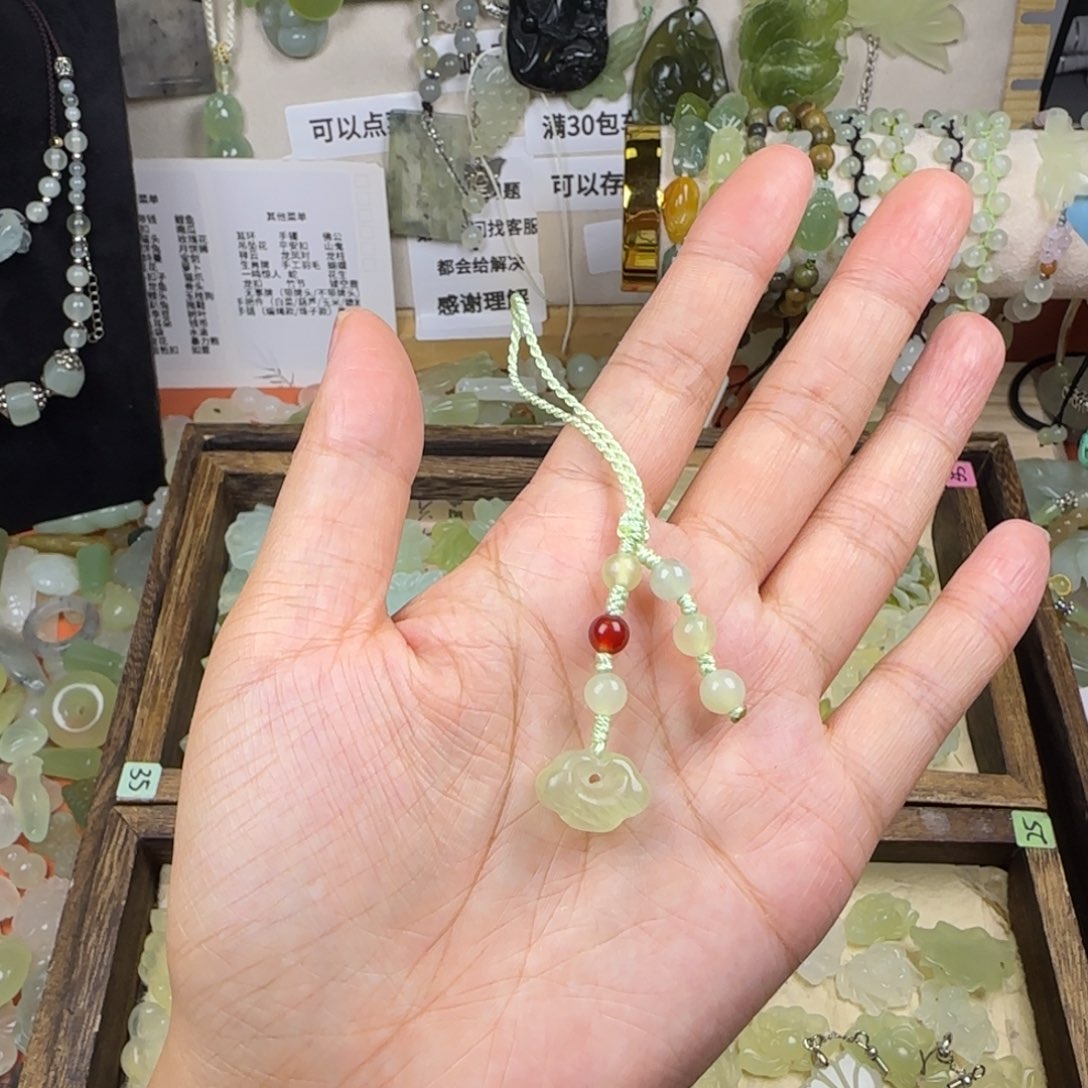 蛇纹石玉岫玉未镶嵌旧*@