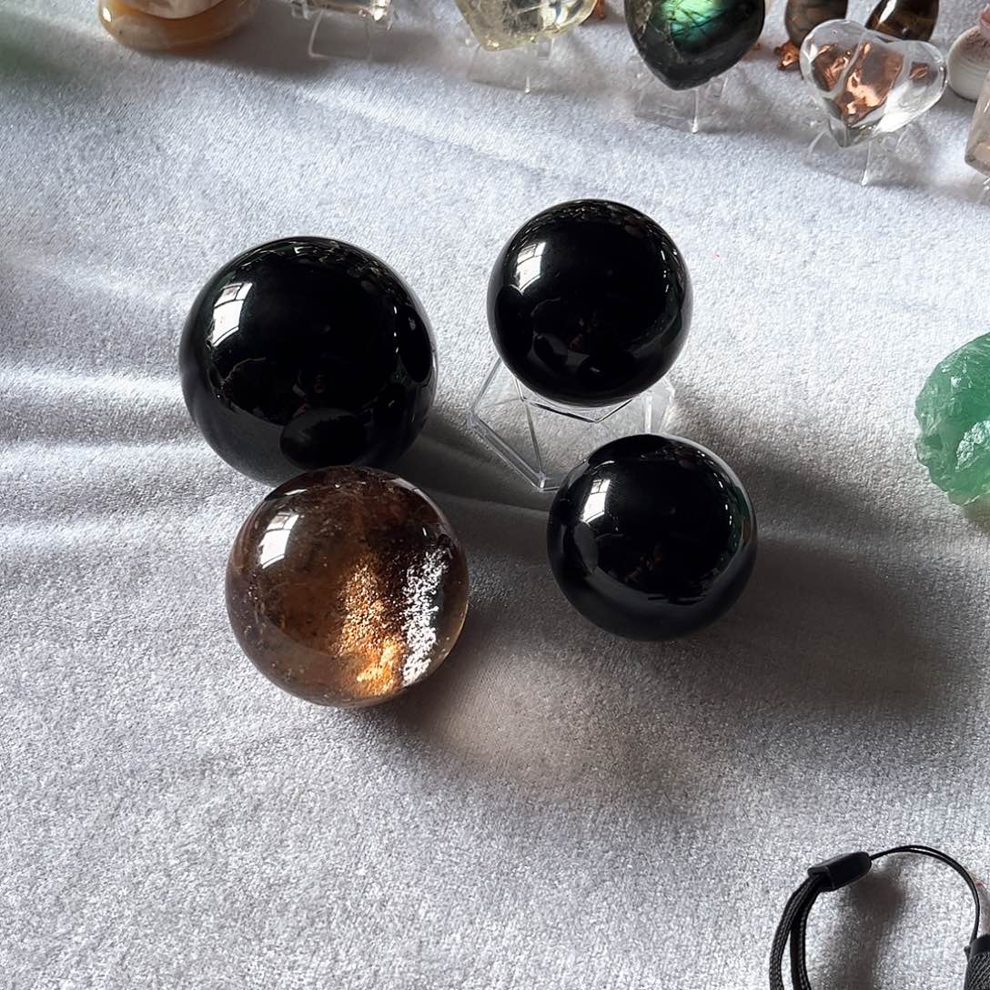 水晶黑曜球幽灵球未镶嵌羊*