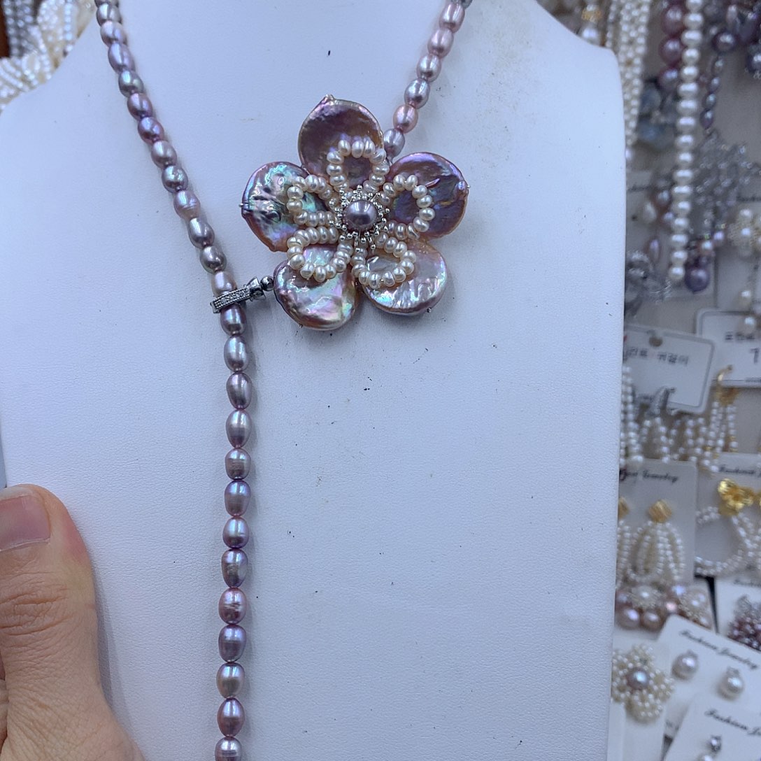 *****银S925镶嵌淡水珍珠项链耳饰