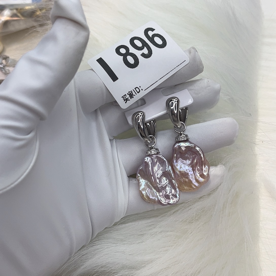 合金淡水珍珠耳饰