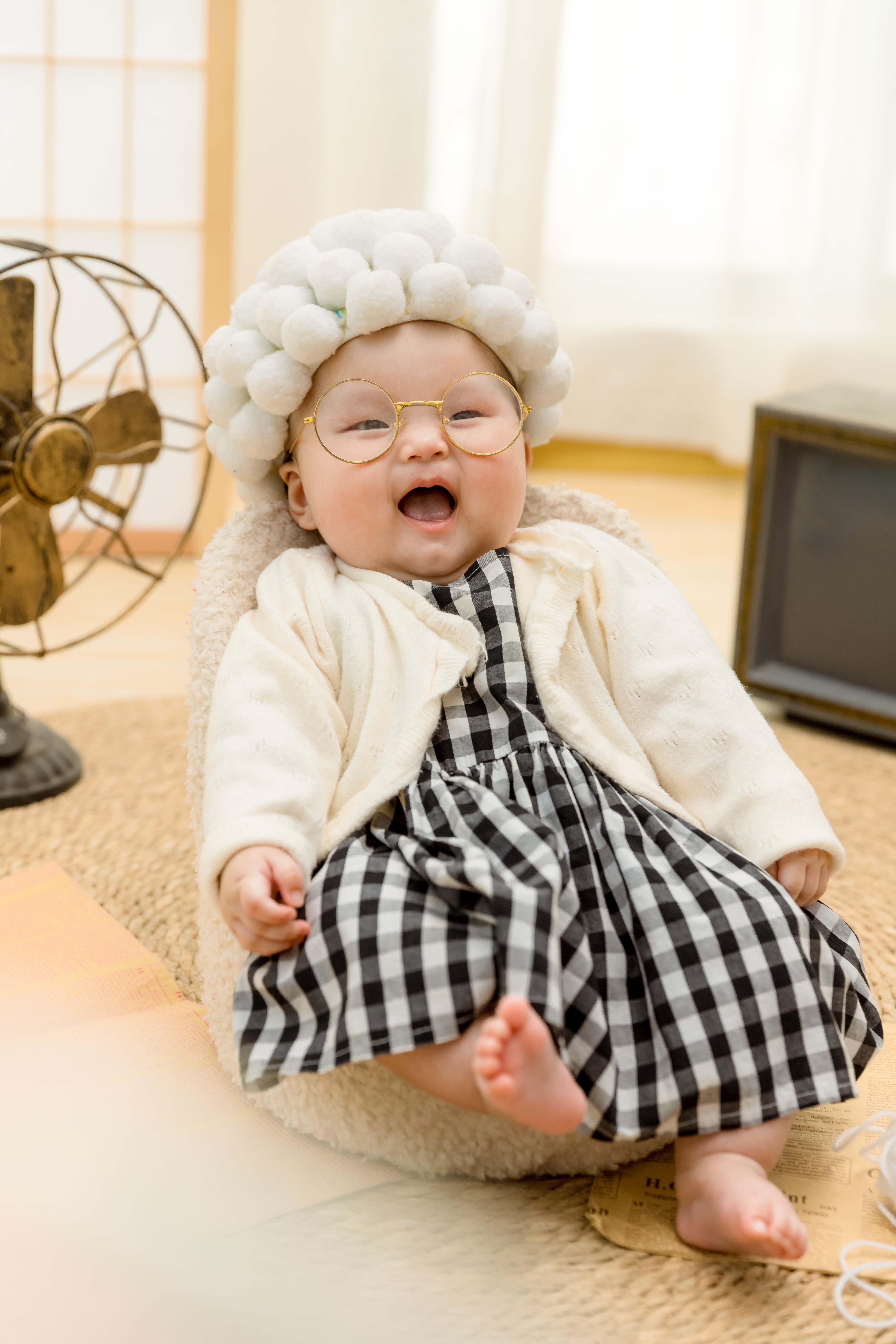 ②号链接 开心小老太  婴童装 薄棉连体衣 秋冬女宝靓款