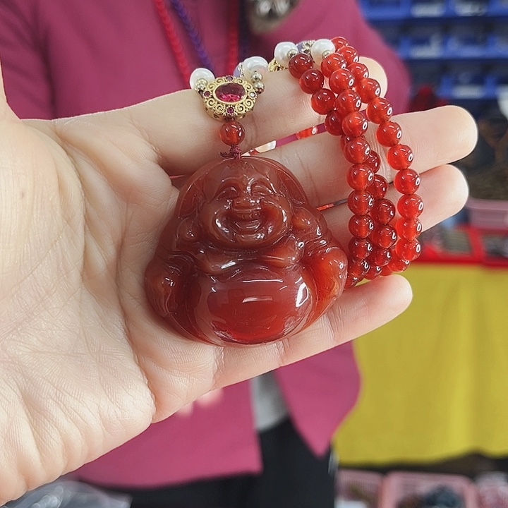 玛瑙项链未镶嵌T99麝香佛牌