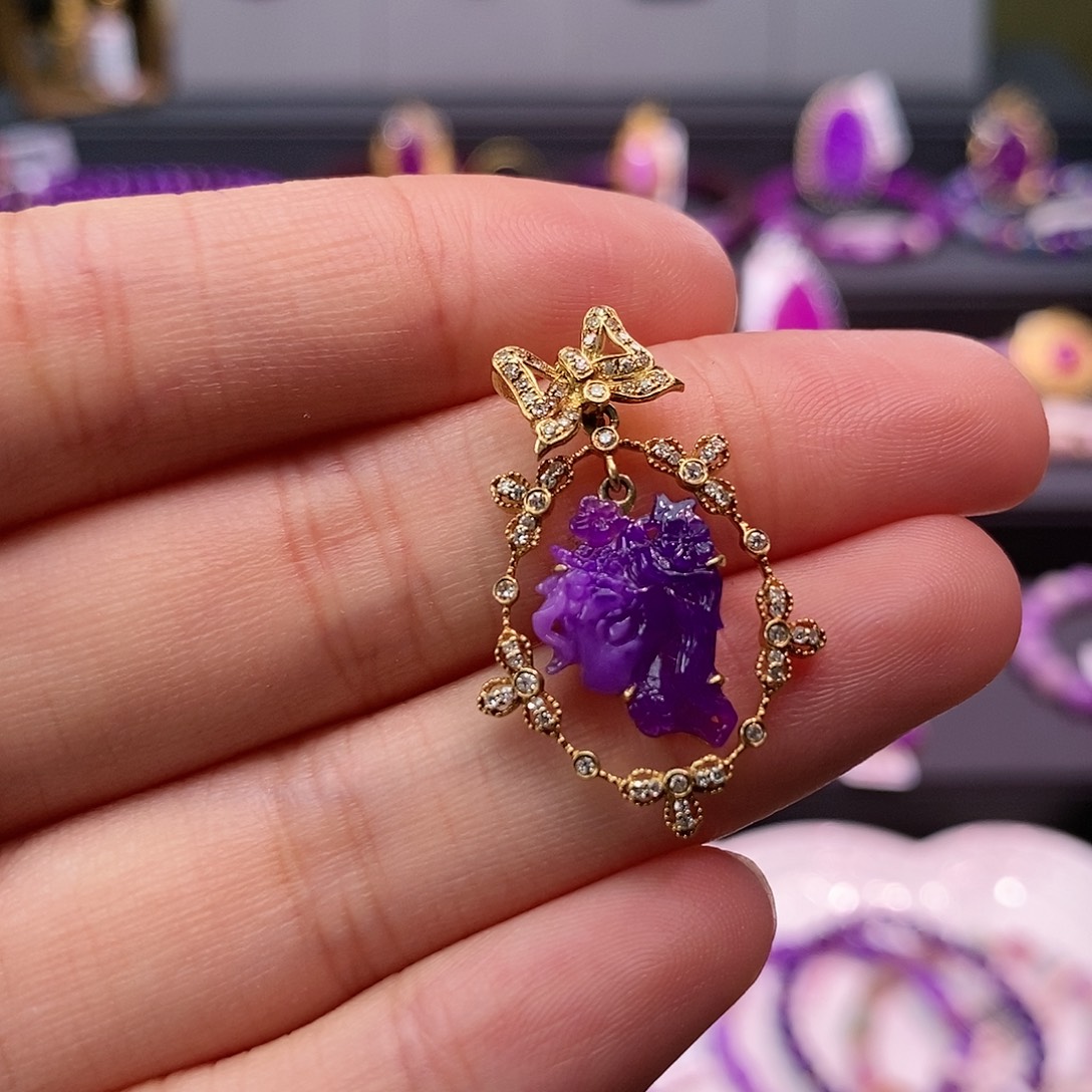 苏纪石（舒俱来）18K金镶嵌吊坠(不含链)