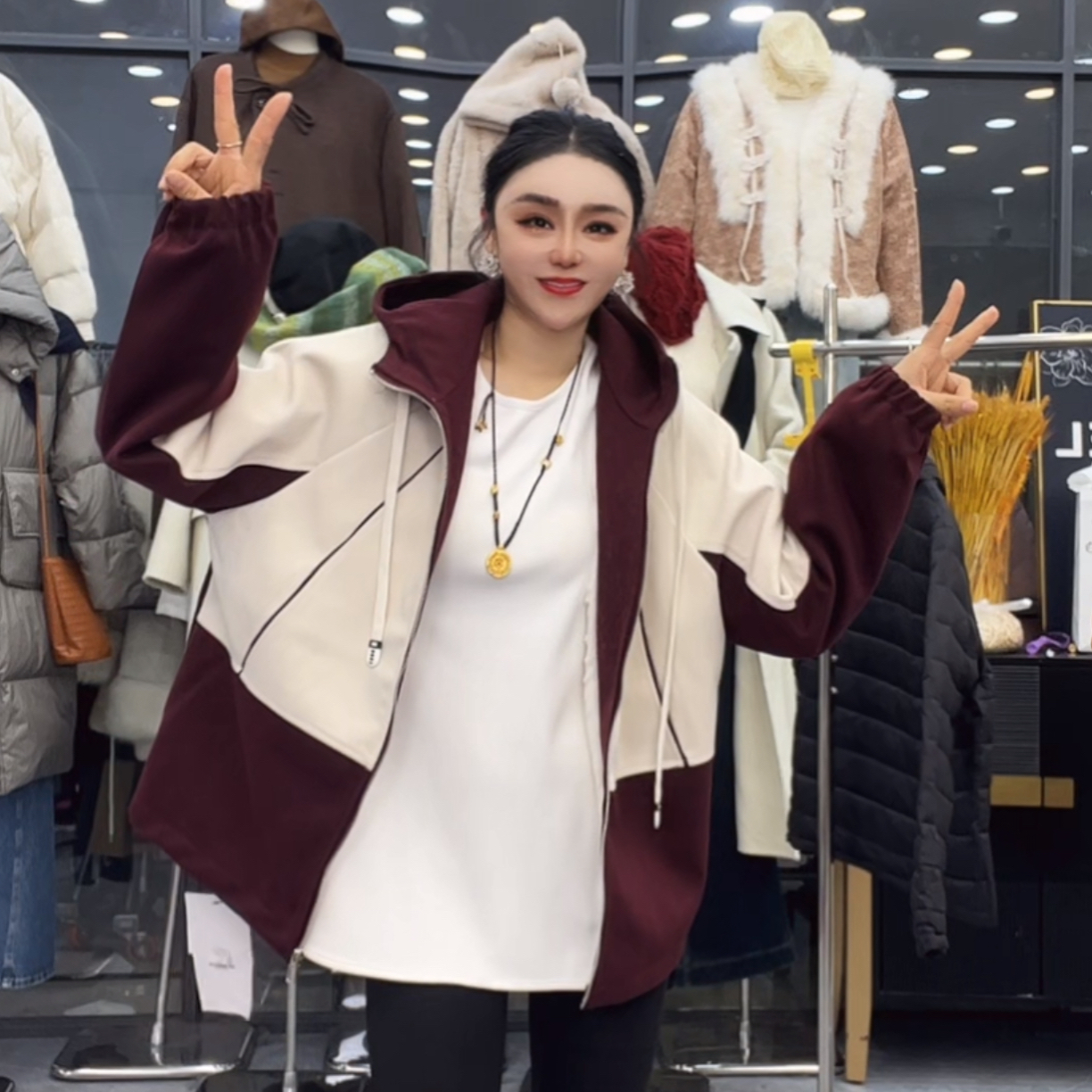 9903拼接加厚外套染色介意勿拍B10-1