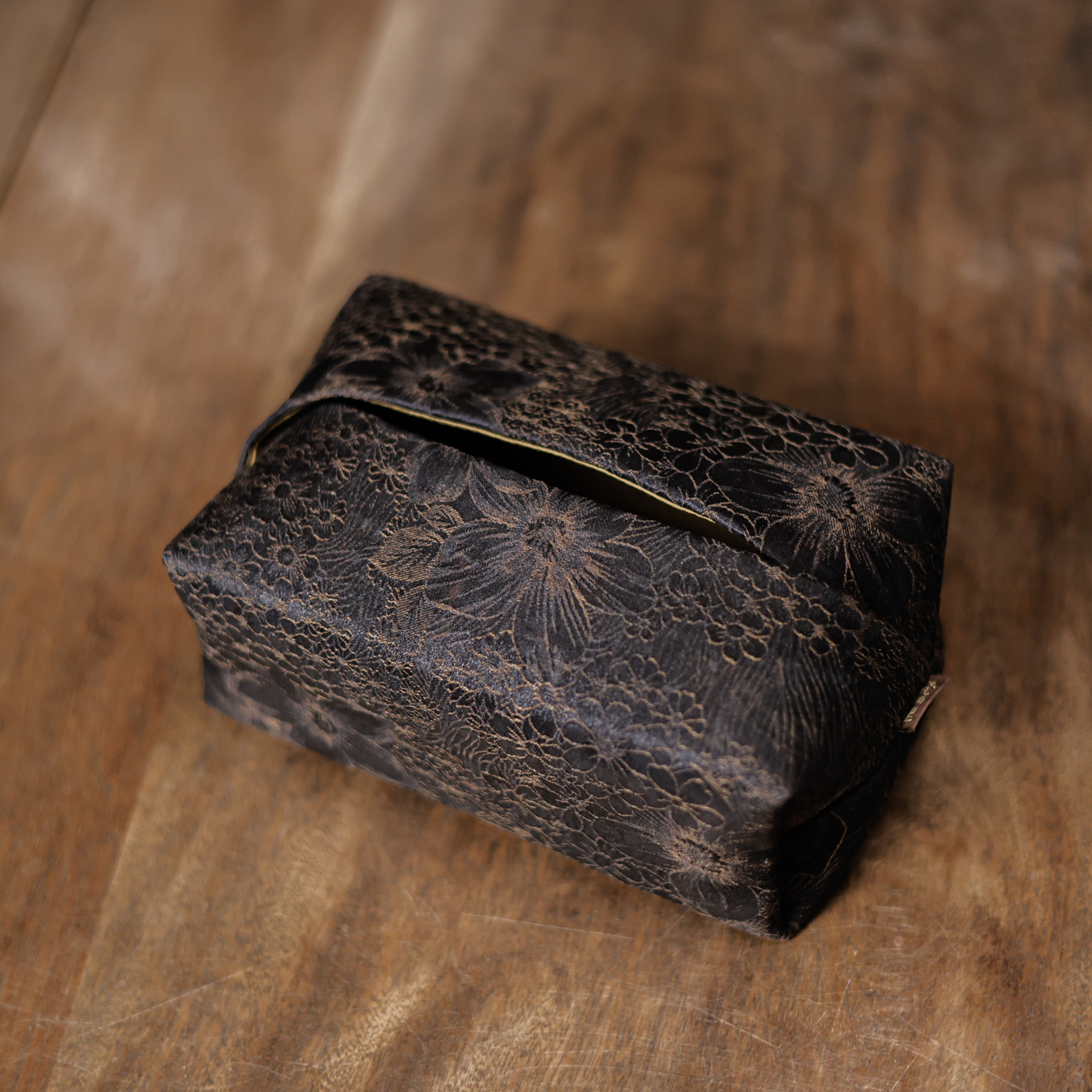 【静姐小院】<万花>黑咖 香云纱抽纸袋  慢蓝梵田S1121