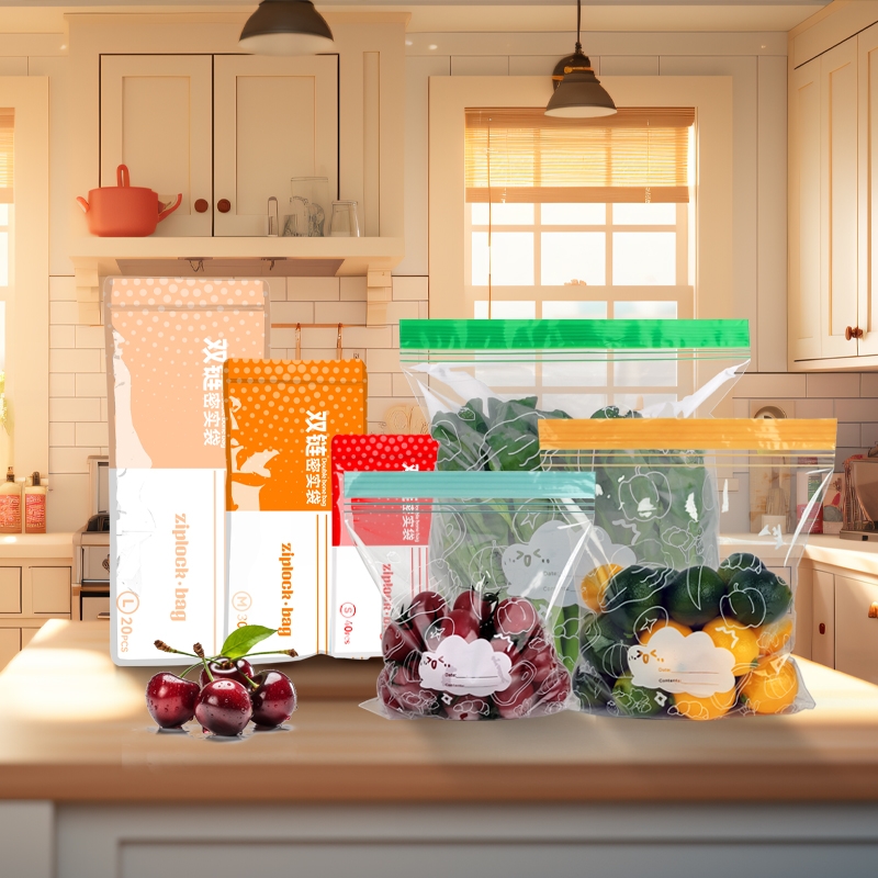 保鲜袋食品密封袋家用冰箱冷冻专用封口密实袋自封站立食品袋