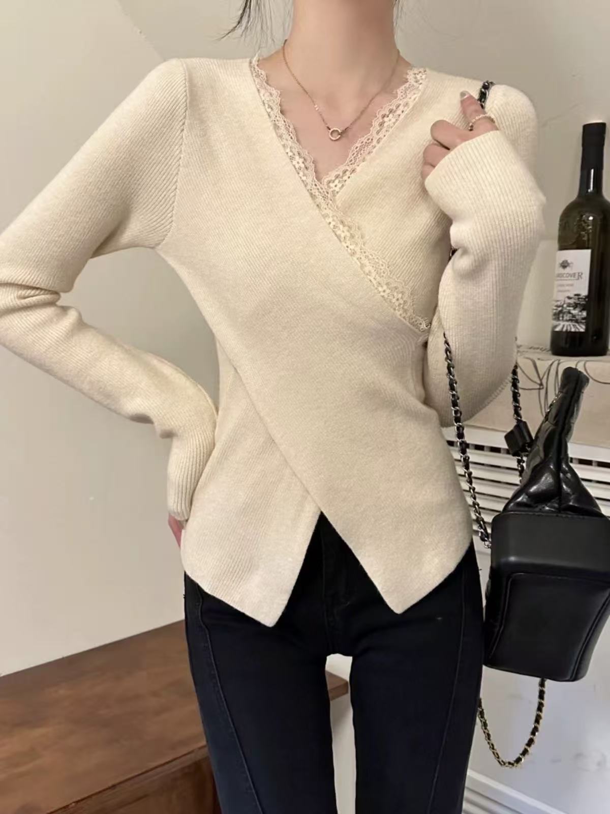 小妳XiaoNi———（春秋款拼接针织衫2430602）