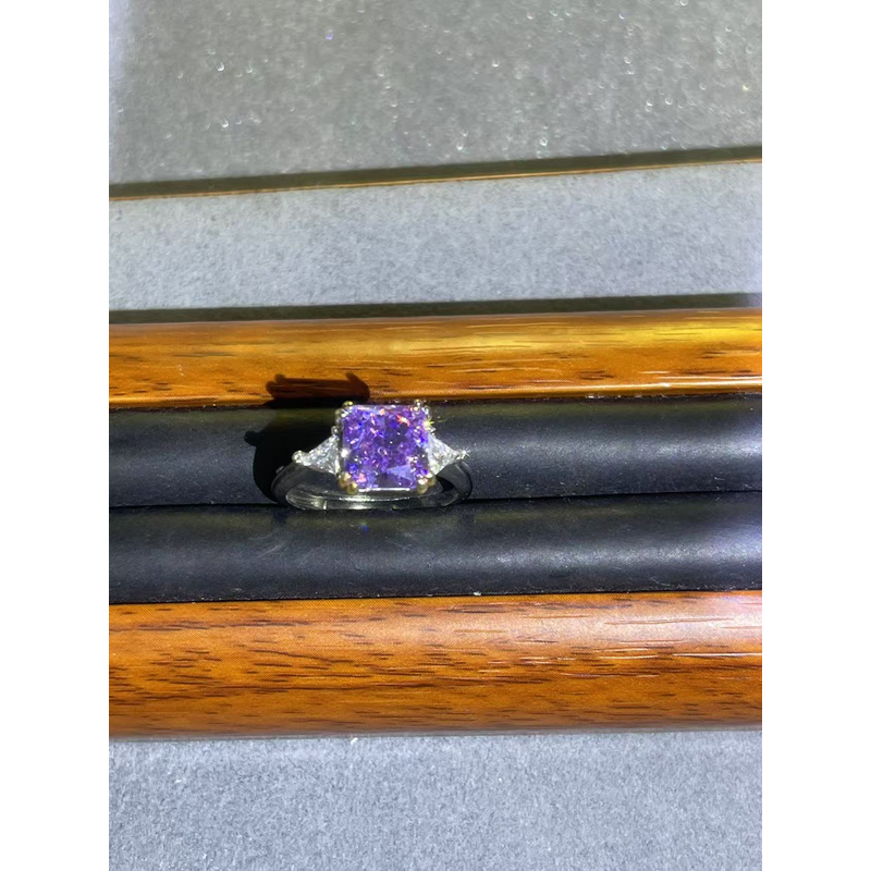 a2382双色微镶紫方糖戒指多样发