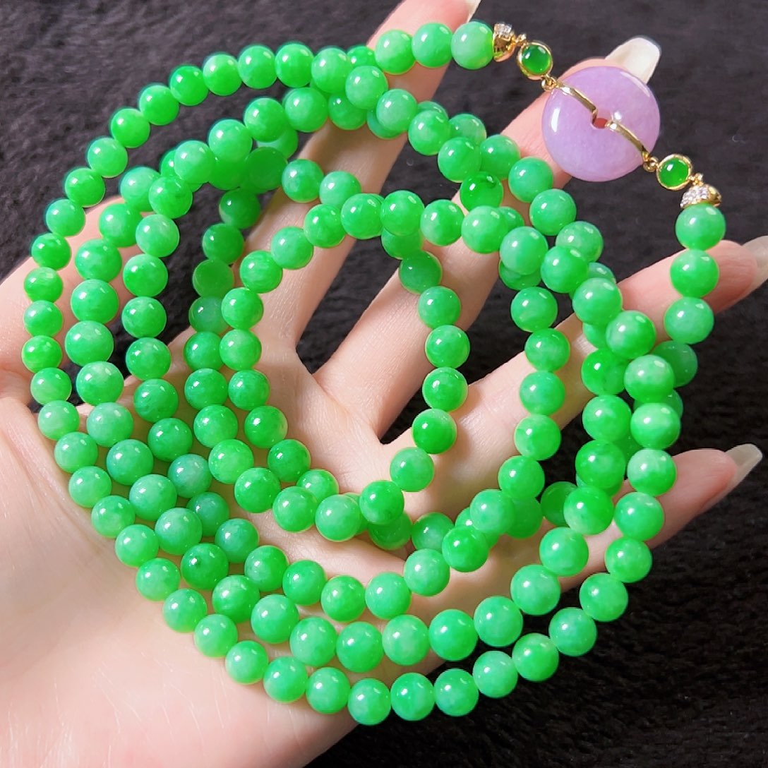 翡翠18K金镶嵌颈饰签收后24小时鉴赏期，过时不退