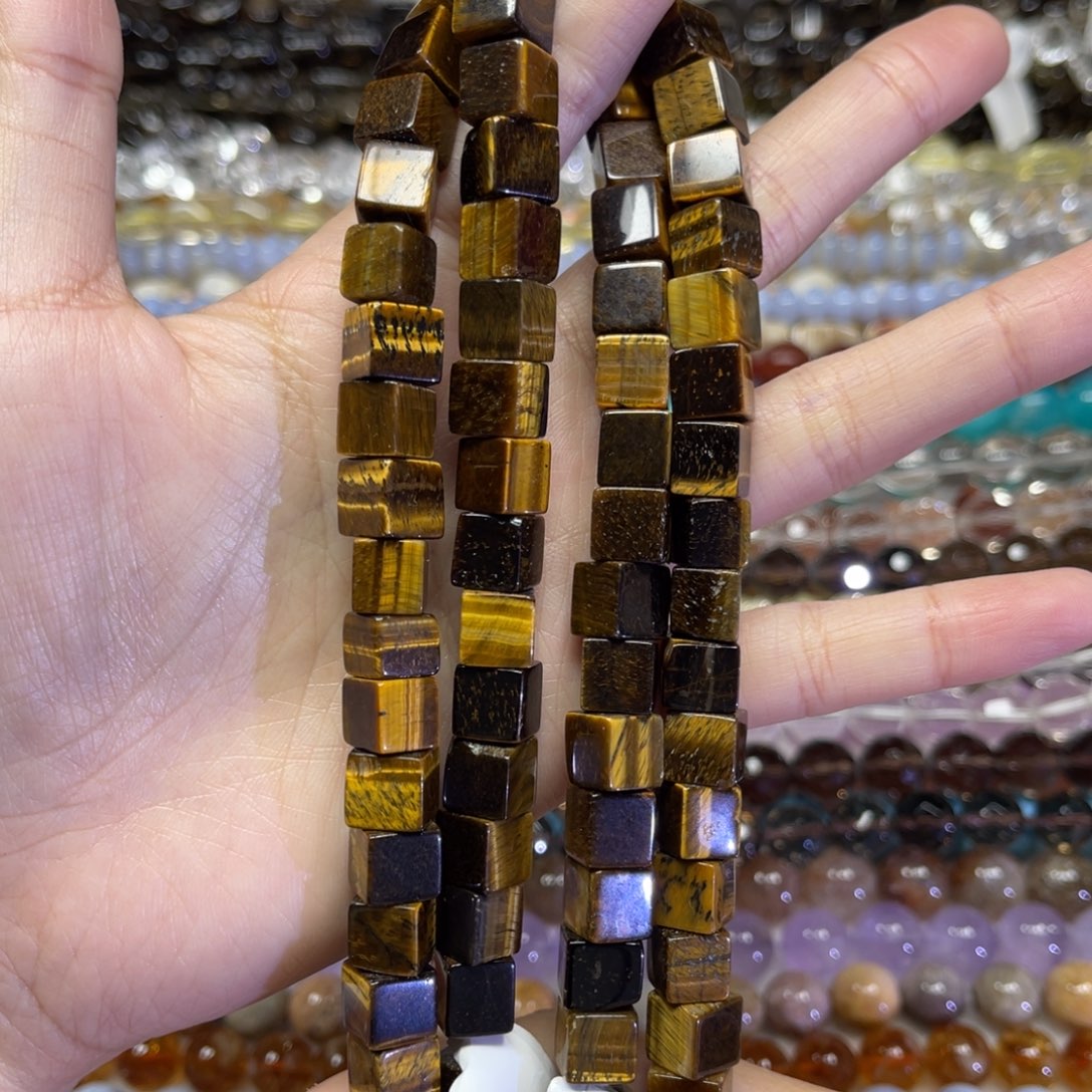 玛瑙/玉髓散珠天然虎眼卡8长条38厘米